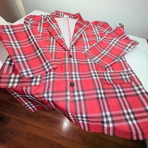 Modern hero red plaid blazer Y2K costume, frat, cosplay, fetch, valentines, Chri